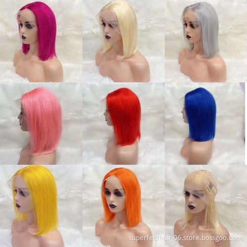 Wholesale 12A virgin human hair human hair short bob wigs short bob cut wigs bob wigs with bangs